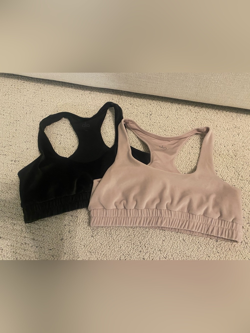 ALO Yoga Racerback Bralettes - Black & Taupe